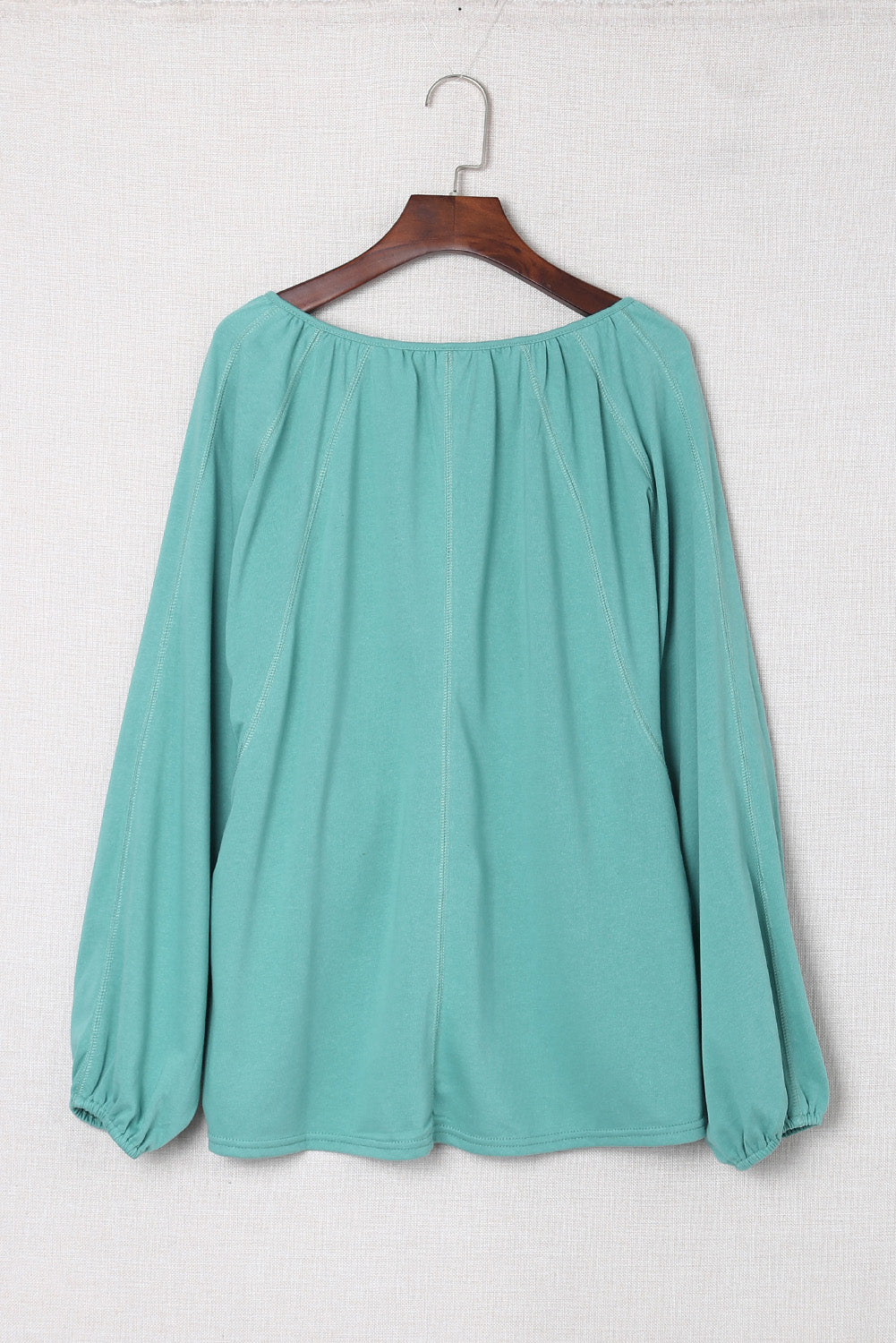 Women's Green Casual Plicated Detail V Neck Blouse