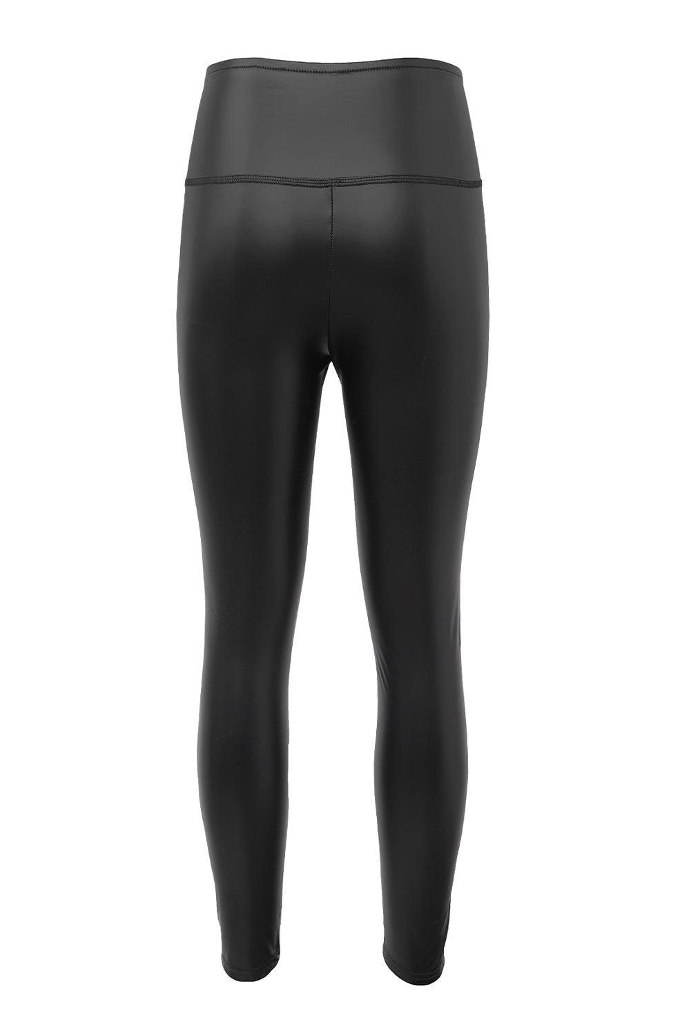 Black Faux Leather Casual High Waisted Leggings