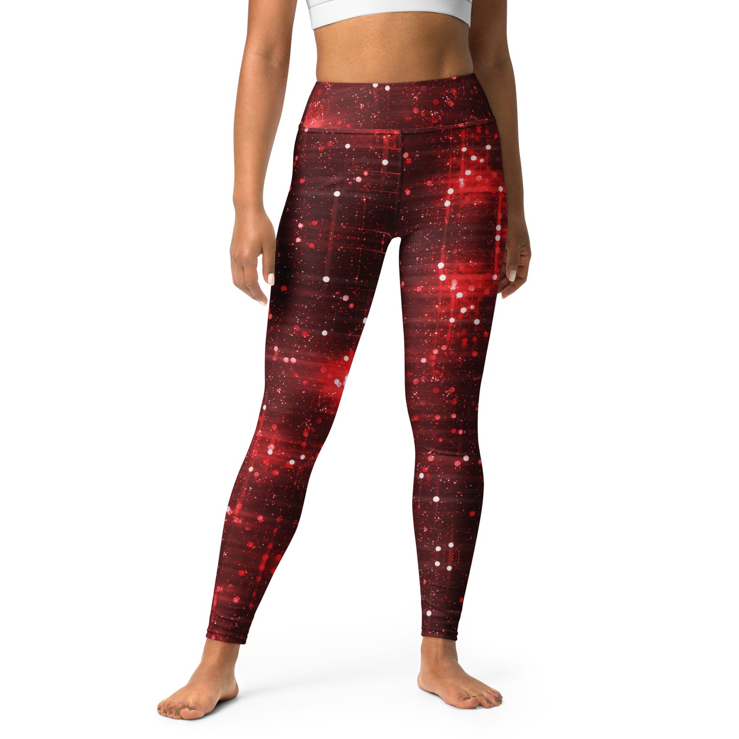 SparkleGlitz Red Glitter Leggings: A Dazzling Fusion of Style and Comfort