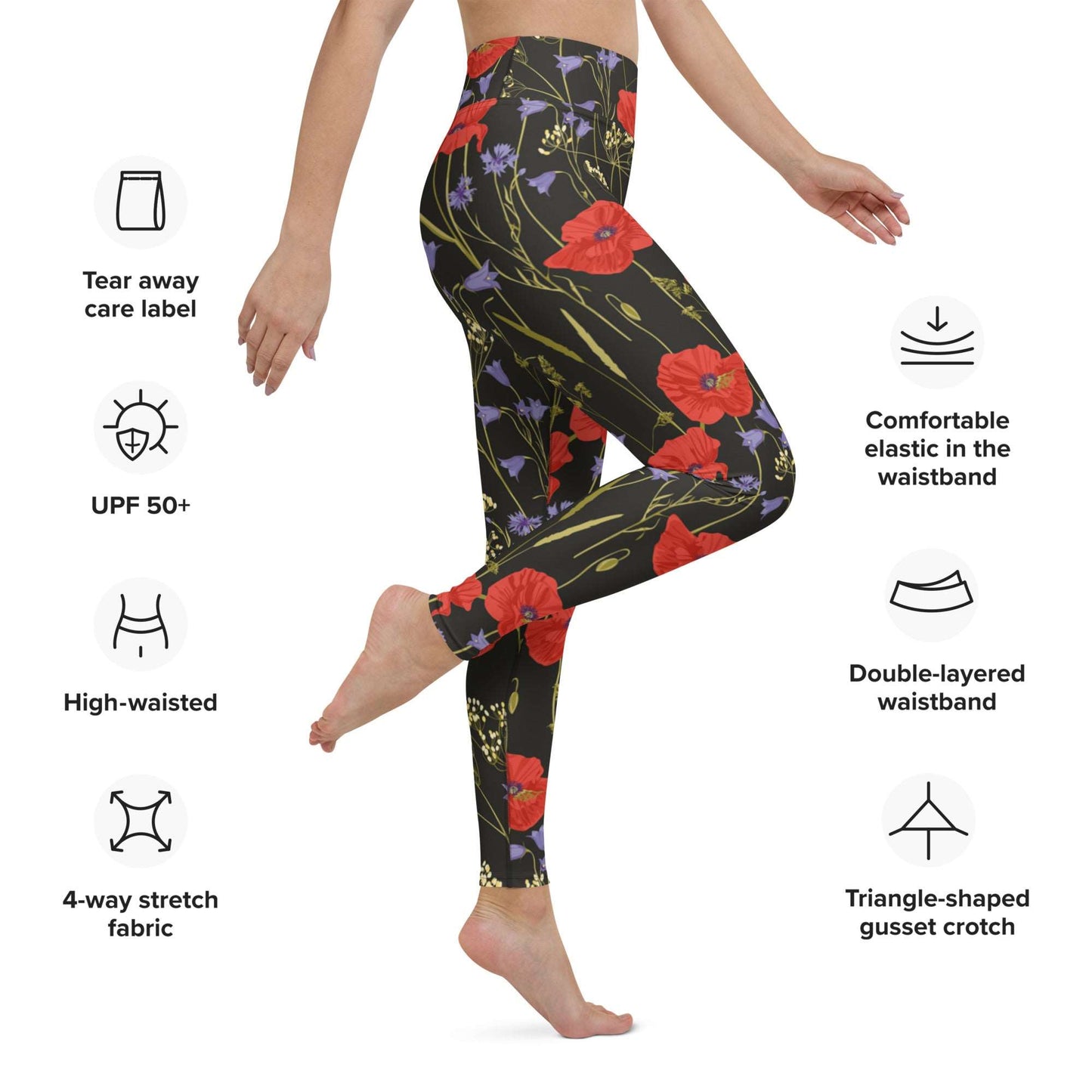 Floral Yoga Leggings - Floral Print, Festival Leggings Cute Leggings