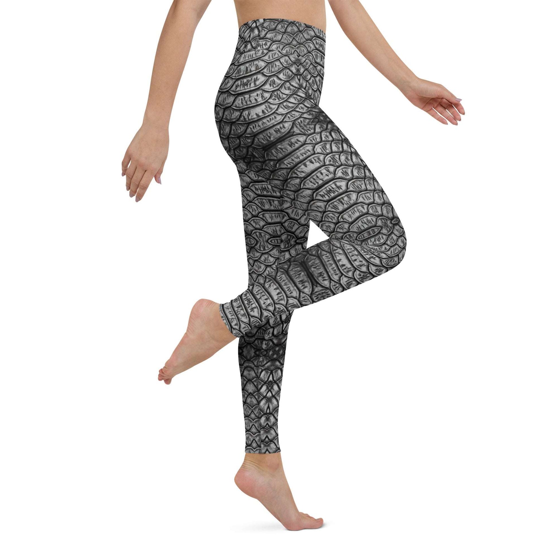 Eclipse Serpent Yoga Leggings - Gothic Leggings, Snake skin leggings, date night leggings