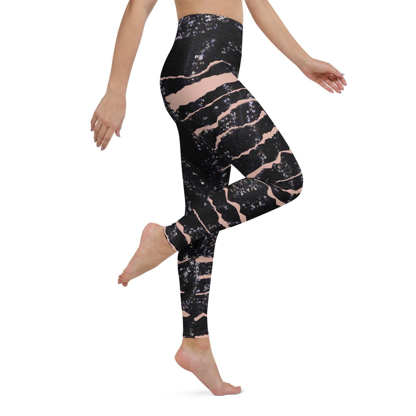 Shimmering Slits Yoga Leggings - Any Occasion Leggings, Date night leggings, rave leggings, Goth leggings